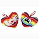 24 x Stoffherzen Regenbogenherzen  11 x 8 cm