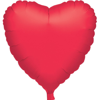 - Standard Folienballon Herz, rot Metallic, 43 cm, Heliumballon, Valentinstag, Hochzeit