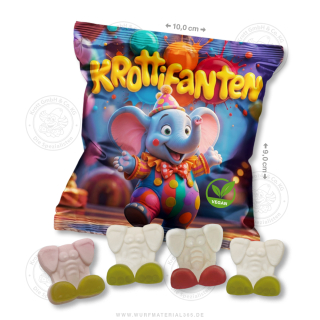 35 x Flachbeutel mit Schaumzucker-Gummibonbons á 40 g "Krottifanten"