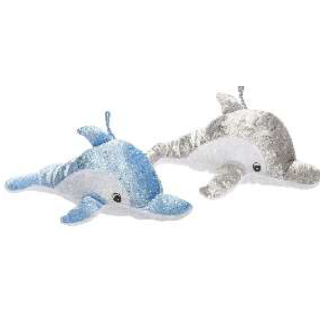 12 x Plüsch Delphin Glitzer 29 cm