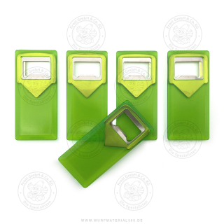5 x Flaschenöffner Kunststoff transparent grün 9 cm