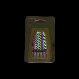 9904361 - Geburtagskerzen Spiral Regenbogen 6 cm Wachs