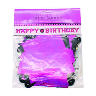Buchstaben-Girlande Sparkling pink Happy-Birthday  213cm