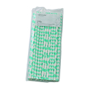 24 x Papier Trinkhalme azurblau- wei