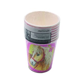 551260 - 8 x Trinkbecher - Pferd - 250 ml
