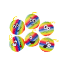 24 x Plüsch Regenbogen Gesichter
