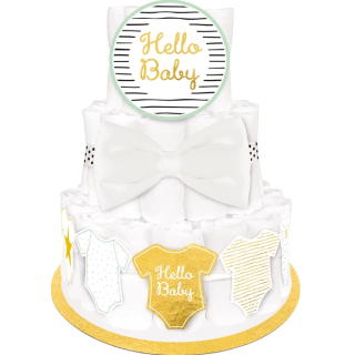 Windeltorten-Dekoration "Hello Baby"