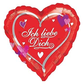 2577801 - Folienballon Herz, Ich liebe Dich, Größe 43 cm, Volumen 13 Liter, Heliumballon