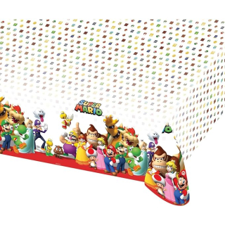 9901539 - Tischdecke Super Mario, Größe 120 x 180 cm, Kunststoff, wasserabweisend, Luigi, Prinzessin,