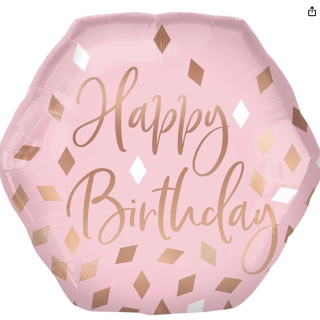 Blush Birthday Supershape Foil Balloon