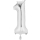 Number SuperShape Folienballon Nummer 1, mittelgroÿ, silberfarben, 1 Stck, Silber, 66 cm, Zahl 1