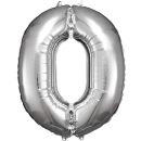 Riesen Folienballon Zahl 0, Größe 66 x 88 cm,...