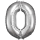 Riesen Folienballon Zahl 0, Größe 66 x 88 cm, Silber, XXL, Heliumballon