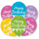 Latexballons Happy Birthday, 6 Stck, circa 28 cm