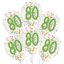 9909844 - Latexballons Konfetti, Zahl 80, 6 Stck, circa...