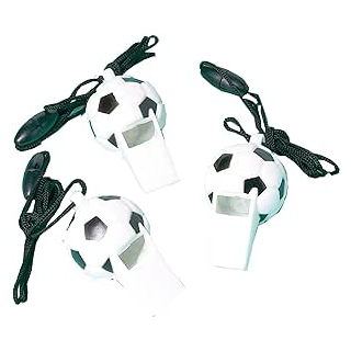 Amscan INT390537 - 12 Trillerpfeifen Championship Soccer Plastik 6,2 x 3,2 cm, Mitgebsel, Spielzeug