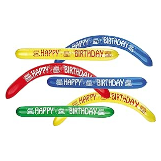 Happy Birthday Ballon Lang Mehrfarbig 2 Stck