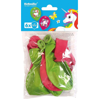 9902173 - Einhorn 4 Colour Latex Balloons 11"/27.5cm (6pk)