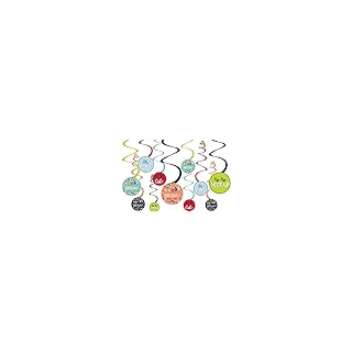 Dekospiralen A Reason To Celebrate, 12 Stck, Papier / Folie, 61 cm