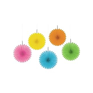 Dekofächer-Set, 5 Stck, farbig sortiert, Größe circa 15,2 cm, Dekoration