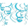 Caribbean Blue Plastic Swirls Decorations 55cm /12