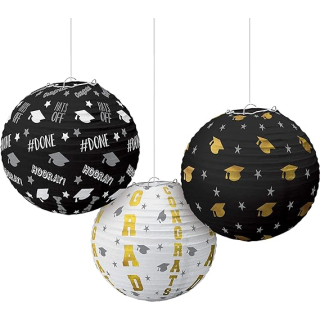 Grad Hot-Stamp Lanterns, 9 1/2", Multicolor