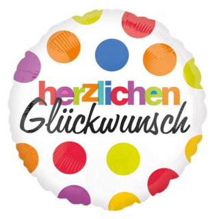 Folienballon Herzlichen Glckwunsch, 43 cm, Geburtstag, Heliumballon