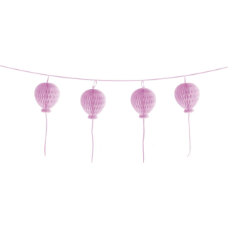 Amscan 9903718 - Girlande Wabenball Happy Birthday Pastel rosa Papier 180 cm, Banner, Dekoration