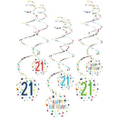 Spiralgirlanden 21 Confetti Birthday 61 cm Papier 6 Stck