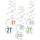 Spiralgirlanden 21 Confetti Birthday 61 cm Papier 6 Stck