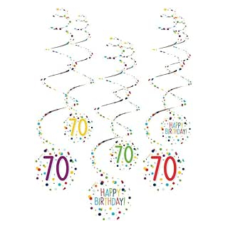 9909835 - Spiralgirlanden 70 Confetti Birthday 61 cm Papier 6 Stck