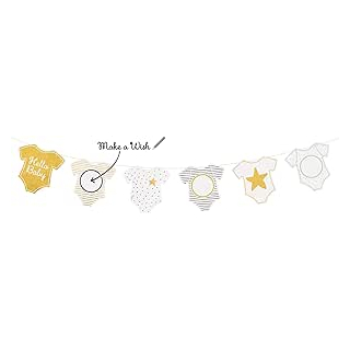 9913156 - Girlande DIY Make a Wish Hello Baby Papier 200 cm, Multicolore
