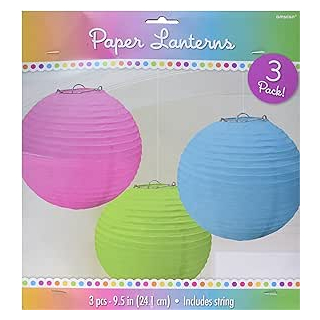 Papierlaternen, rund, 3er-Pack, Mehrfarbig