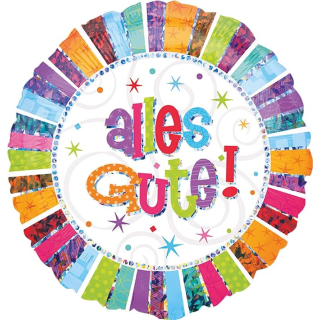 Amscan 2576901 - Standard Folienballon Radiant Birthday Alles Gute, Happy Birthday, Geburtstag, Heliumballon