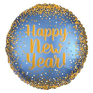 Folienballon Happy New Year, im Gold- und Satin-Look, Heliumballon,