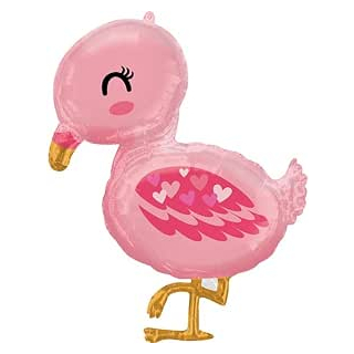 Folienballon * FLAMINGO * SUperShape als Deko fr Geburtstag und Party | 63x81cm gro  | Kinder Kindergeburtstag Partydeko Luftballons Ballons Tier