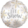 Amscan 3860101 - Standard Folienballon Shining Snow Satin, Durchmesser 46 cm, Schneeflocke, Weihnachten, let it snow, Heliumballon, Party, Dekoration