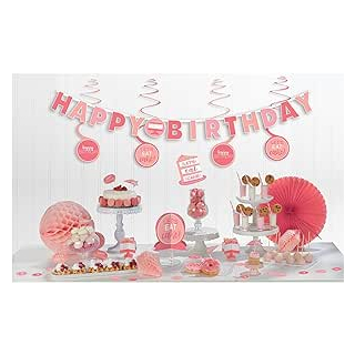 243640 - Happy Birthday Party Pack rosa 17-teilig
