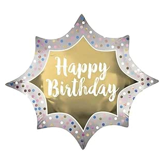 Bday Satin Gold Burst Ballon