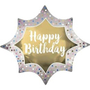 Bday Satin Gold Burst Ballon