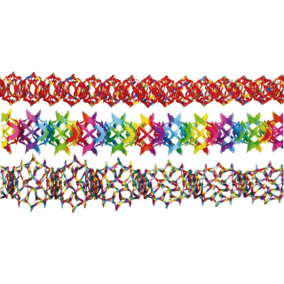 Amscan 1017 - 3 Girlanden bunt, circa 18 x 400 cm, papier, Party, Dekoration, Geburtstag