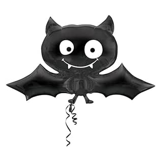2720975 -  Schwarze Fledermaus Folienballon P35 verpackt 104 cm x 60 cm, Multi