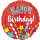 Folienballon Happy Birthday, Durchmesser 43 cm, Luftballon, Geburtstag, Heliumballon