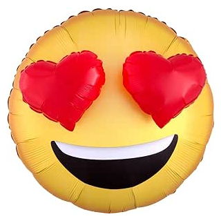 Ballon, Multib:3D Emoticon with Heart Eyes, S