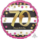 Pink and Gold 70th Birthday Holographic Standard Foil...