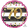 Pink and Gold 70th Birthday Holographic Standard Foil Balloons S40