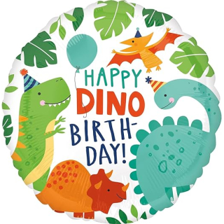 Standard Dino-Mite Party Folienballon rund S40 verpackt