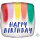 Folienballon Happy Birthday, Pinselstriche, circa 43 cm, Geburtstag, Geschenk, Dekoration, Heliumballon, Luftballon