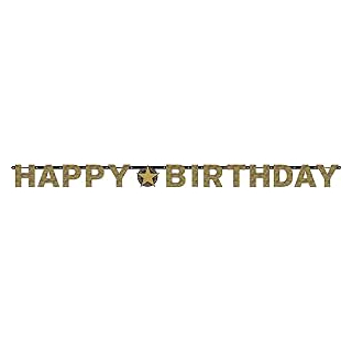 Partykette Happy Birthday, Folie, 213 x 16,2 cm, Sparkling Celebration, Girlande, H?ngedekoration, Geburtstag