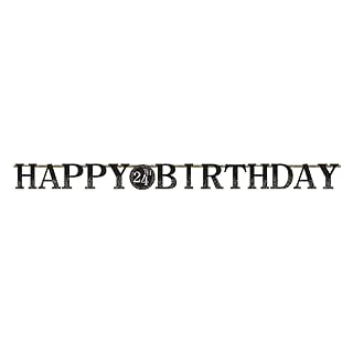 Partykette Sparkling Celebrations mit Jahreszahl-Etiketten, Länge 320 cm, Happy Birthday,